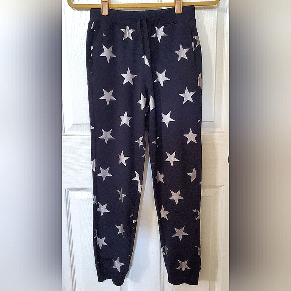Primary (2) Piece Black & Silver Star Sweatshirt Tunic Sweatpants Girls Size 12 - Picture 11 of 12